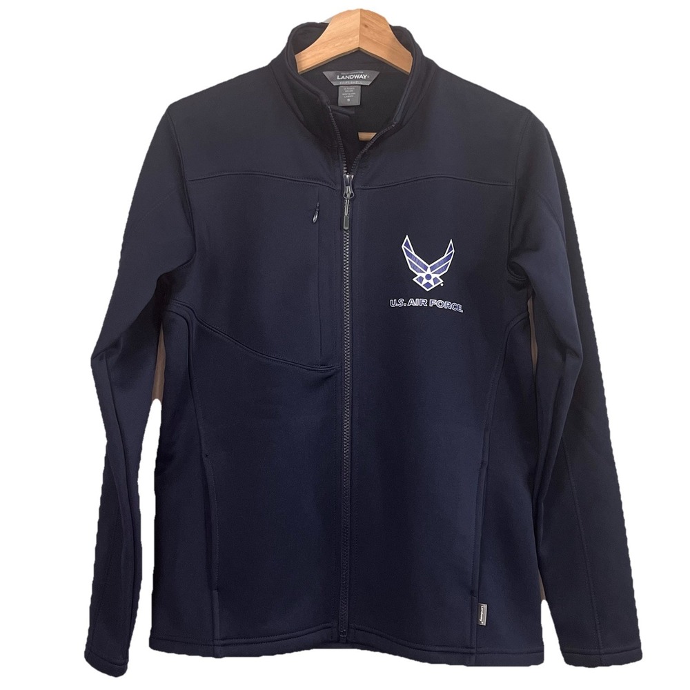 US Air Force Landway Soft Shell Womens Jacket Small Fleece Lined Logo Blue Sport